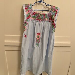 Mi Golondrina Girls Florecita Azul Rayas Pastel - 12Y